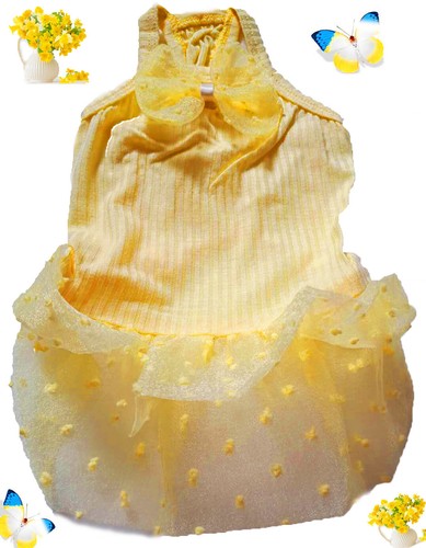 AMBABY Small Dog Girl Clothe Pet Apparel Puppy Tutu Princess Summer Dress Outfit - Picture 2 of 5