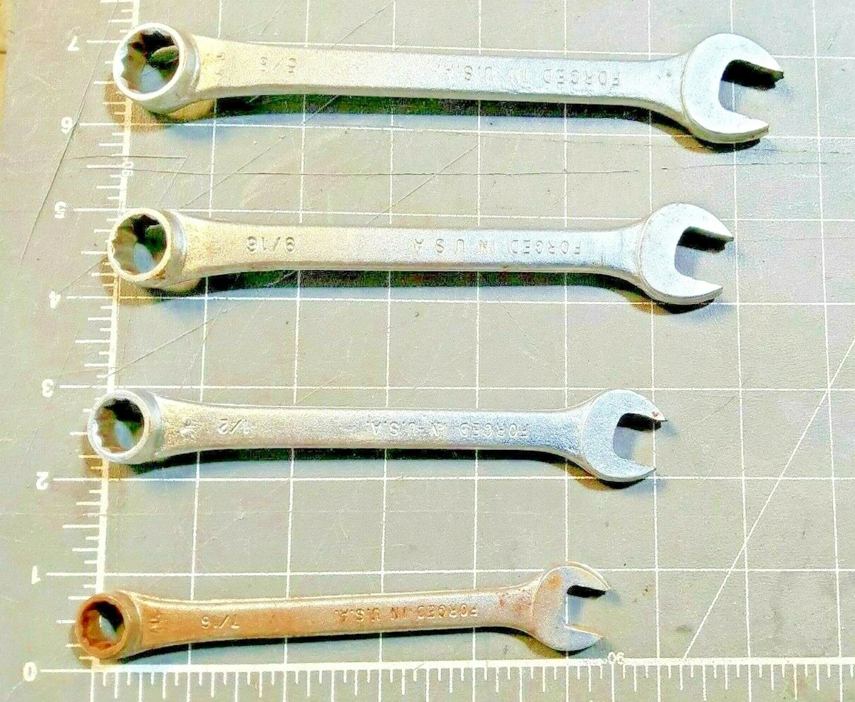 Drop Forged Open Closed End Wrench Set 5 8 9 16 1 2 7 16