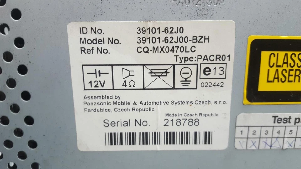 3910162J0 Sistema Audio/Radio Cd para SUZUKI SWIFT BERLINA (RS/MZ) 2006 2116786 - Imagen 2 de 4