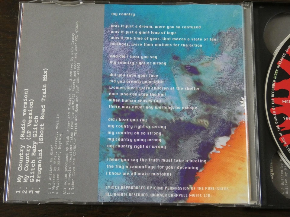 Midnight Oil - My Country Part One Only (CD Single, 1993) Foto 2 de 4