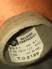 belding corticelli silk floss thread new old stock orange full spool commercial