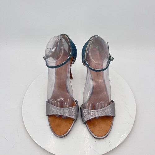 Giuseppe Zanotti Women Size EU 41 US 11 Grey Green Leather Strap Heel Sandal - Picture 3 of 15