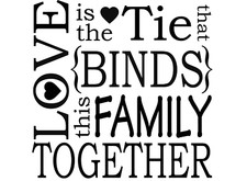 Love is the Tie That Binds 2 pcs 3.25 Black Fused Glass Decals