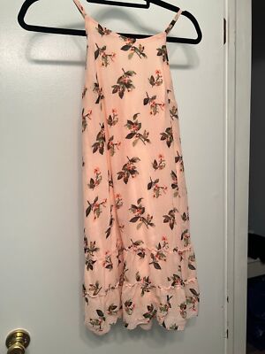 abercrombie pink floral dress Abercrombie & Fitch linen blend Emerson puff sleeve midi dress in pink floral print