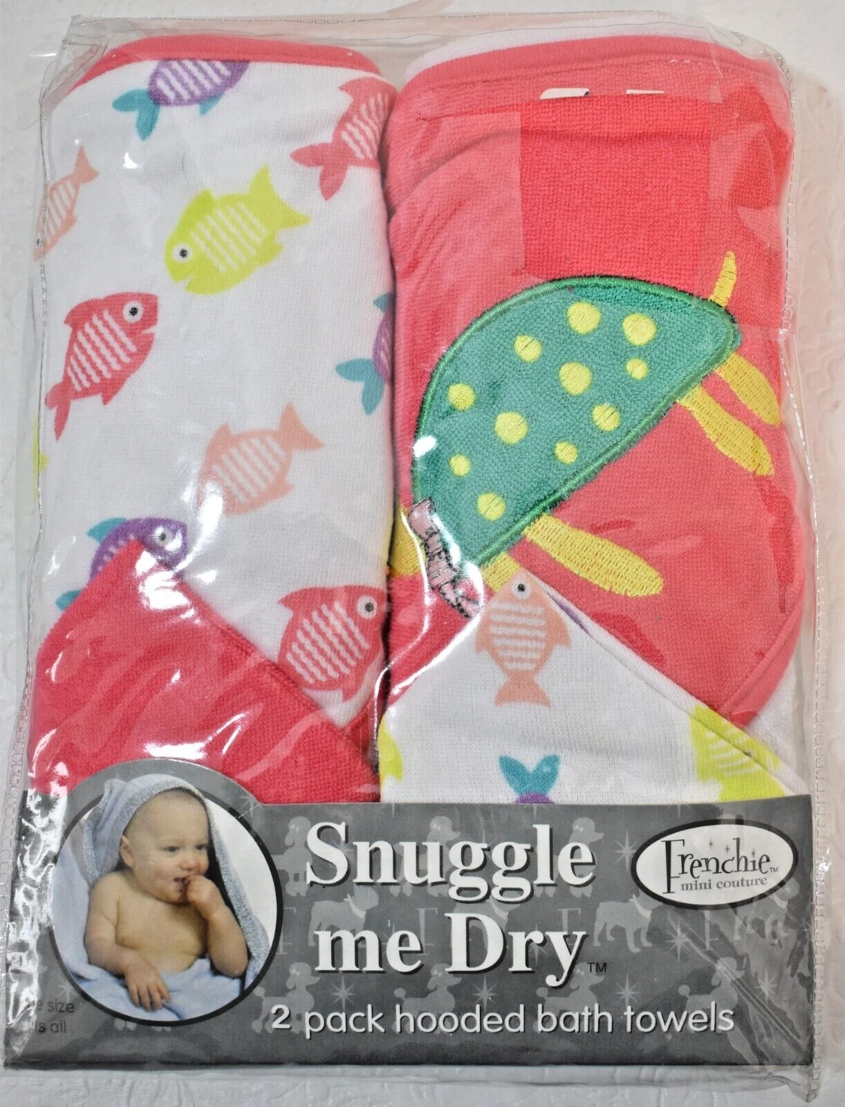 Frenchie Mini Couture Hooded Bath Towel New