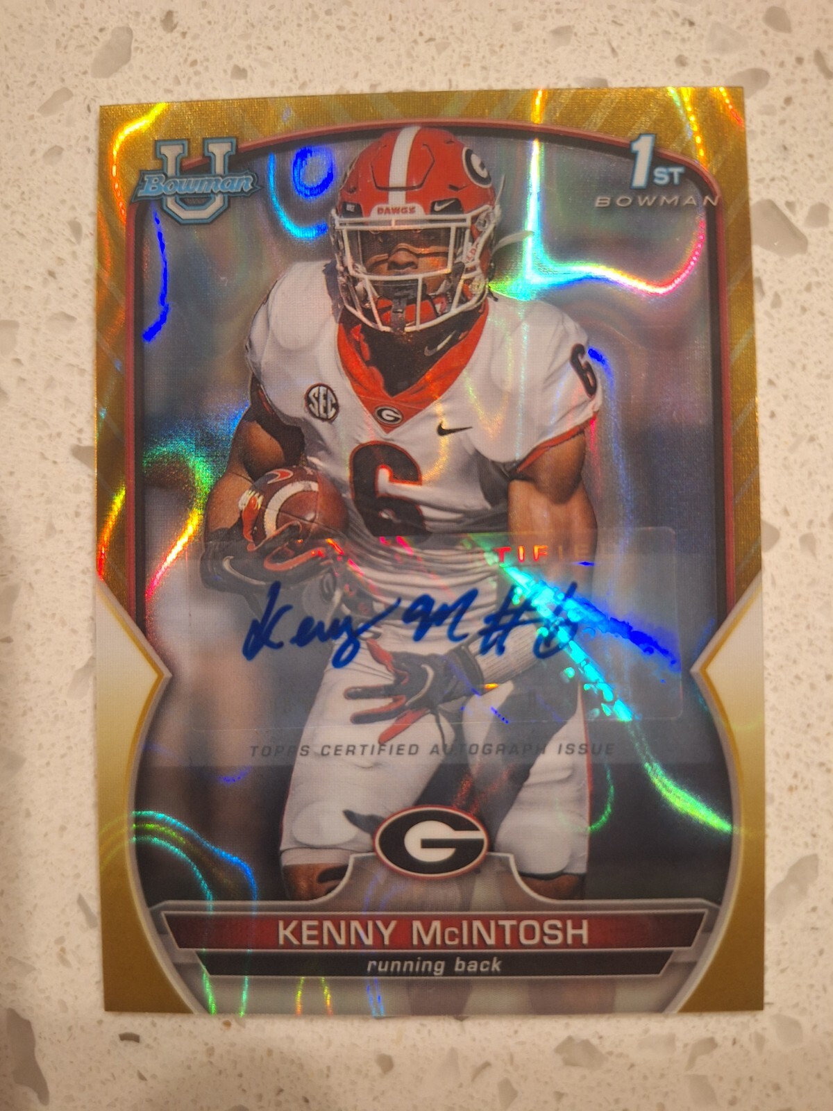 KENNY MCINTOSH 2022 BOWMAN U CHROME 1ST GOLD REFRACTOR AUTO /50