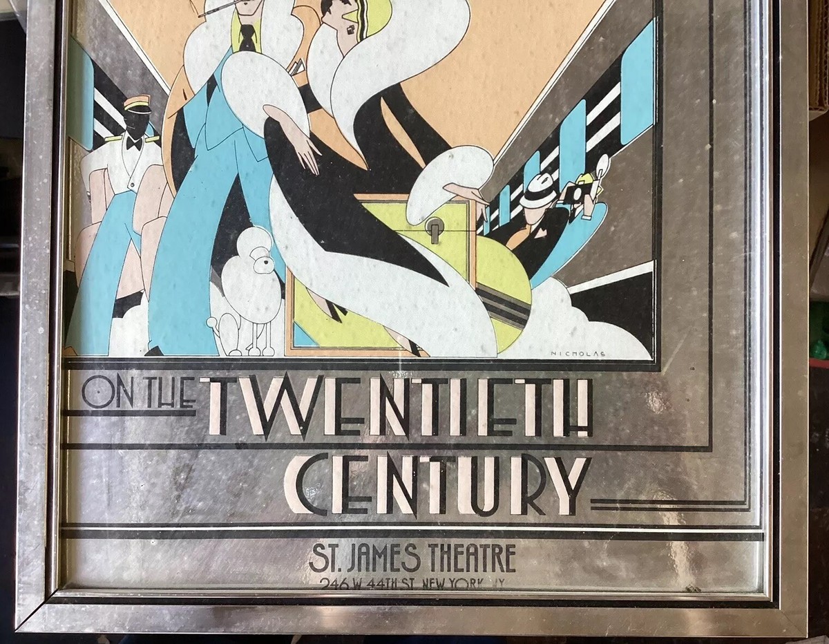 On the Twentieth Century Orig Window Card Silver Foil Poster