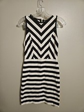Loft Womens black white stretch sleeveless dress size 0