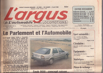 L'Argus Nr. 2982 Parlament & Automobil / Alfa 75 / Wohnwagen Deich Ibis