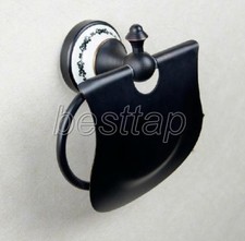 Black Oil Rubbed Brass Ceramic Base Wall Mounted Toilet Paper Roll Holder sba058
