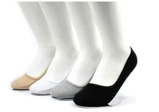 6 Pairs Footies Womens Hidden Foot No Show Liner Socks Multi-Colors Cotton Plain