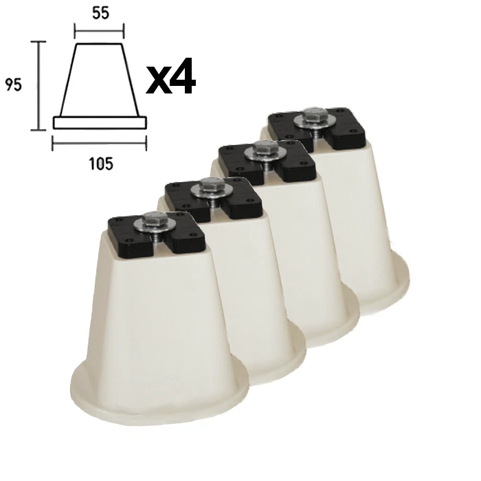 Kit supporti pavimento a cono unità esterna + antivibrante bianco avorio