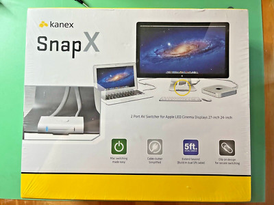Kanex SnapX 2-Port AV Switch für Apple LED Cinema 27'' & 24'' Displays versiegeltNOS