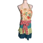 Amelie Apron Womens One Size Tie at Waist Neck Strap Tiered Blues Handmade