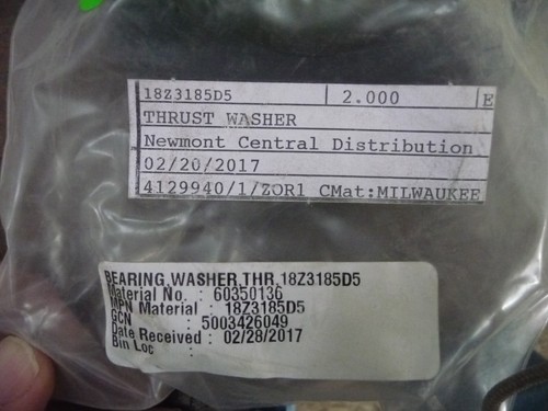 18Z3185D5 WASHER Thrust 2.000 - Picture 2 of 2