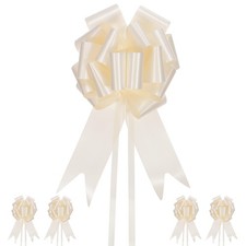 10pcs Large Pull Bow 10 Inch Flower Bows for Wedding Baskets Cream