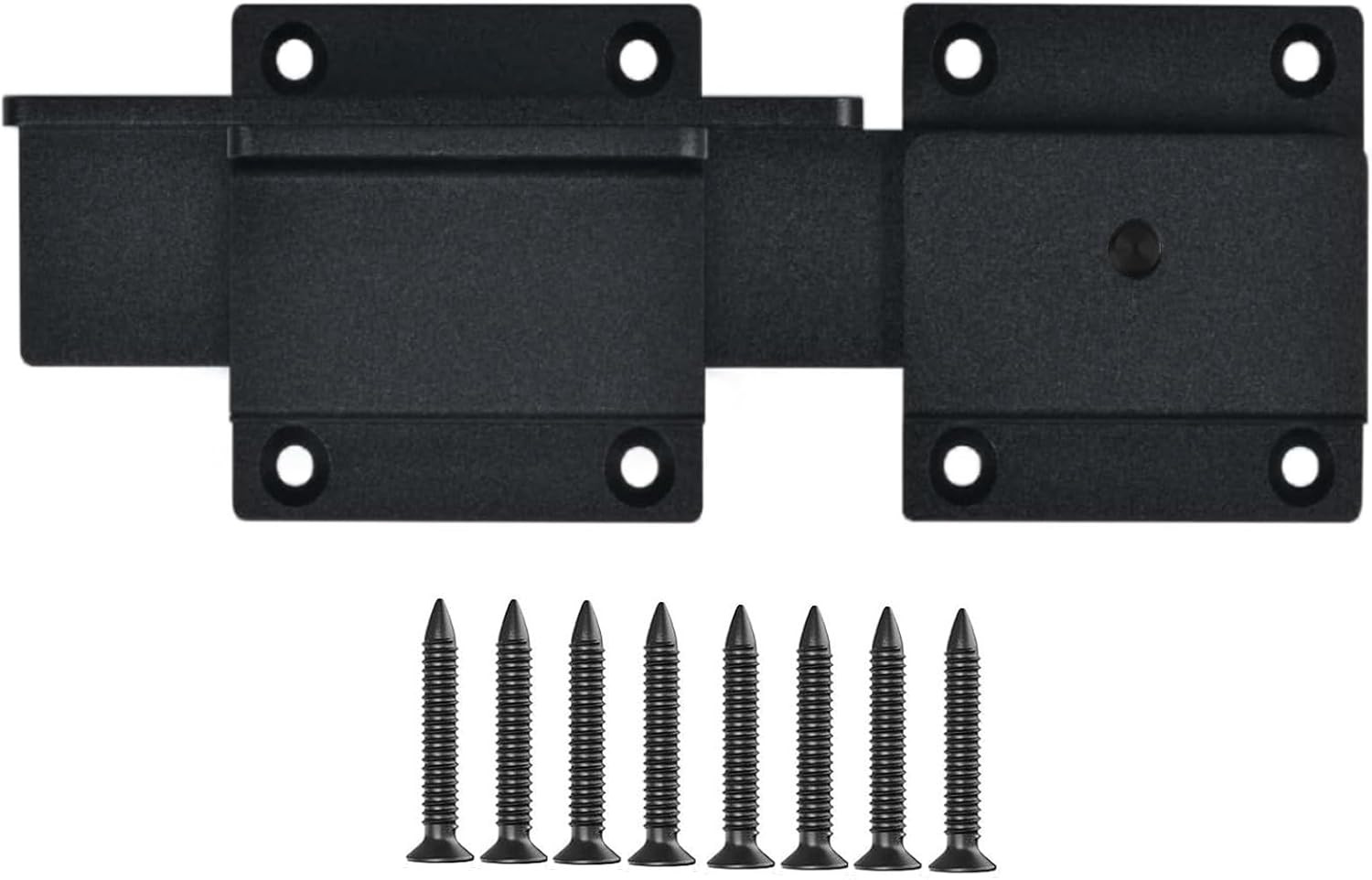 Flip Gate Latch Lock with Padlock Hole，Black 3.5mm Heavy Duty Carbon Steel Ad...