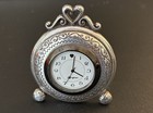 Brighton Small Desk Clock Silver Engraved Details Heart Home Decoration Untested — photo 1
