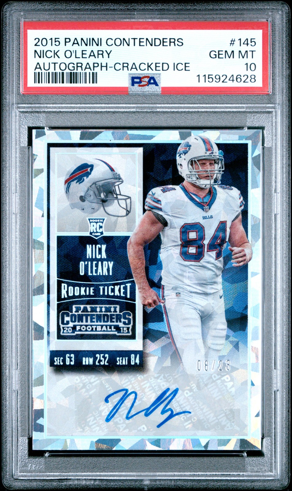 Nick O'Leary Panini Contenders #145 Autograph-Cracked Ice