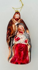 Vintage Christmas Nativity Ornament, Mary, Joseph Jesus 6"