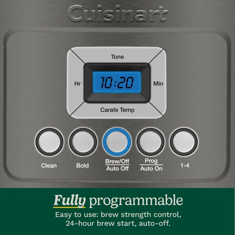 Cafetera programable Cuisinart 14 tazas con jarra de vidrio totalmente automática negra Foto 2 de 4