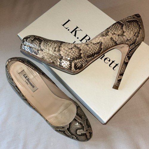 40 L K Bennet Schlitten Natur Schlangenleder Plateau Heels (tadellos!) - Bild 1 von 8