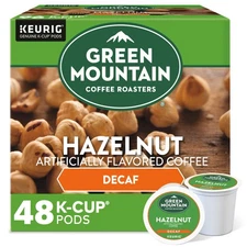 Green Mountain Coffee Hazelnut Decaf, Keurig K-Cup Pod, Light Roast, 48 Count