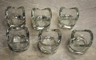 6 Stück Teelichthalter für Teelichter Glas Deko stapelbar gebraucht wie NEU