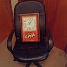 Vintage Crush Advertising Wall Clock Wood Frame Hanover Quartz Retro 1980's Era
