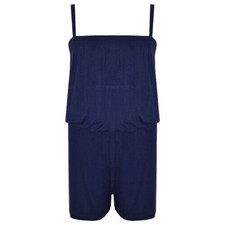 Kids Girls Plain Navy Color Playsuit Trendy All In One Jumpsuit New Age 5-13 Yr
