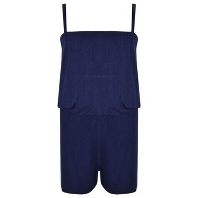Kids Girls Plain Navy Color Playsuit Trendy All In One Jumpsuit New Age 5-13 Yr