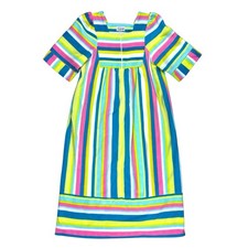 Styled by Saybury Women's VTG Colorful Striped Fleece Housecoat Robe Mod