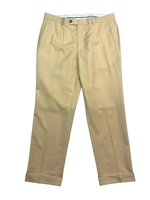 Bespoke Tailored Jacob Young 38x30 Yellow Dress Suit Pants Trousers Wool Pleated