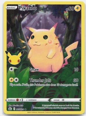 Pikachu Holo Rare Celebrations CLB Lightning Holo 005/025 2021 LP