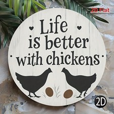Farmhouse Chicken Lover's Rustic Chicken Tin Metal Signs Home D cor 8x8
