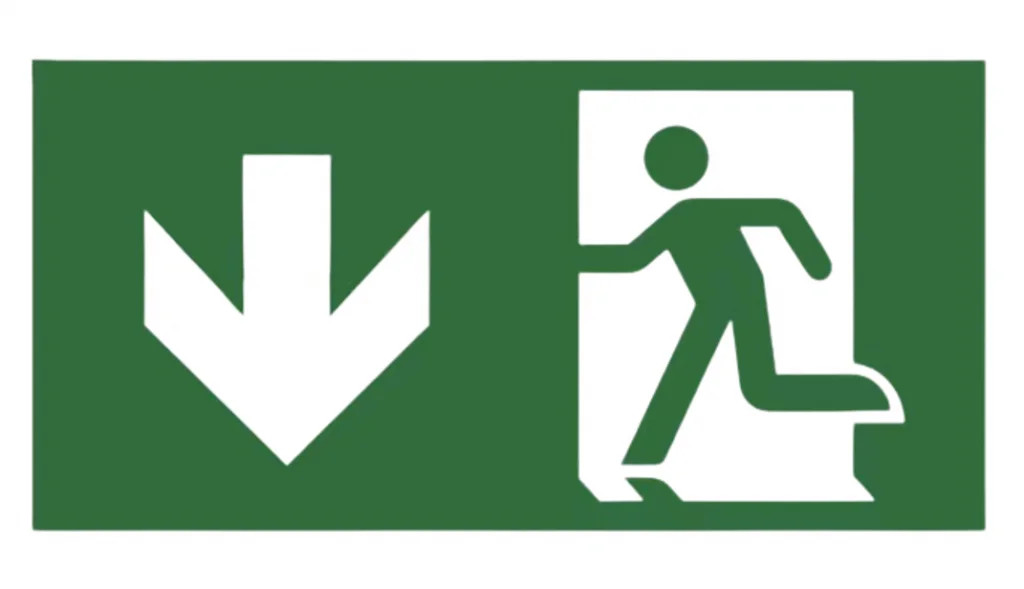Emergency Lighting Green Down Legend For Maintained LED Exit Sign EM-LED-HNG2-DN