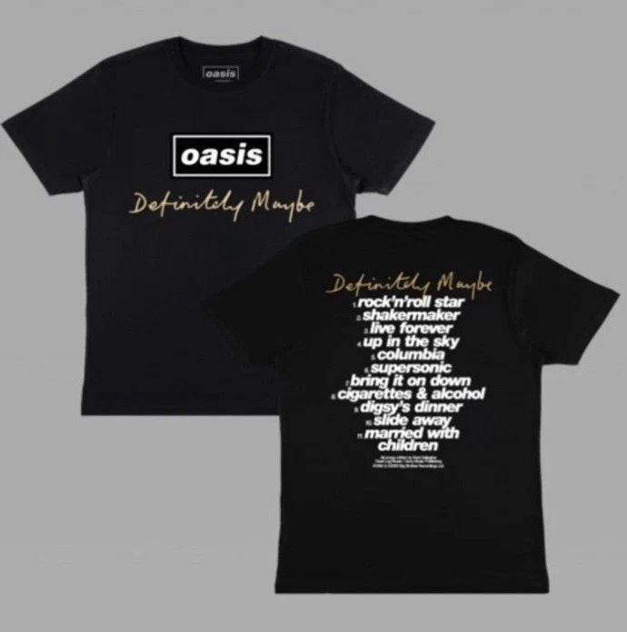 Oasis: Definitely Maybe AAA Setlist (Rückseitendruck) - Schwarzes T-Shirt - Deutschland Oasis: Definitely Maybe AAA Setlist (Rückseitendruck) - Schwarzes T-Shirt - Deutschland
