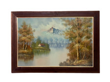 Herbst unter dem Gipfel Original Ölgemälde 36 x 24 Leinwand gerahmt fertig Kunst