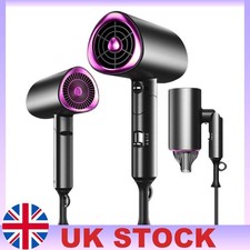 2000W Foldable Ionic Hair Dryer Fast-Dry Travel with Diffuser & Concentrator