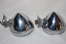 Vintage Pair Of Chrome Torpedo Bullet Lights Rat Rod Car