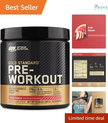 Pre-Workout Powder Creatine Beta-Alanine Caffeine Fruit Punch 30 Servings