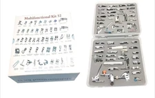 52 PCS Domestic Sewing Machine Foot Presser Feet Set For Singer Brother Janome