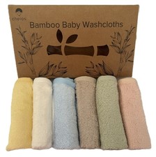 Baby Washcloths Set-6 Extra Absorbent, Soft Hypoallergenic Newborn Toddler