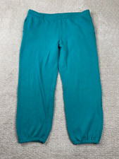 Vintage 80s Nike Sweatpants Mens L Turquoise Drawstring Jogger Wide Leg Baggy