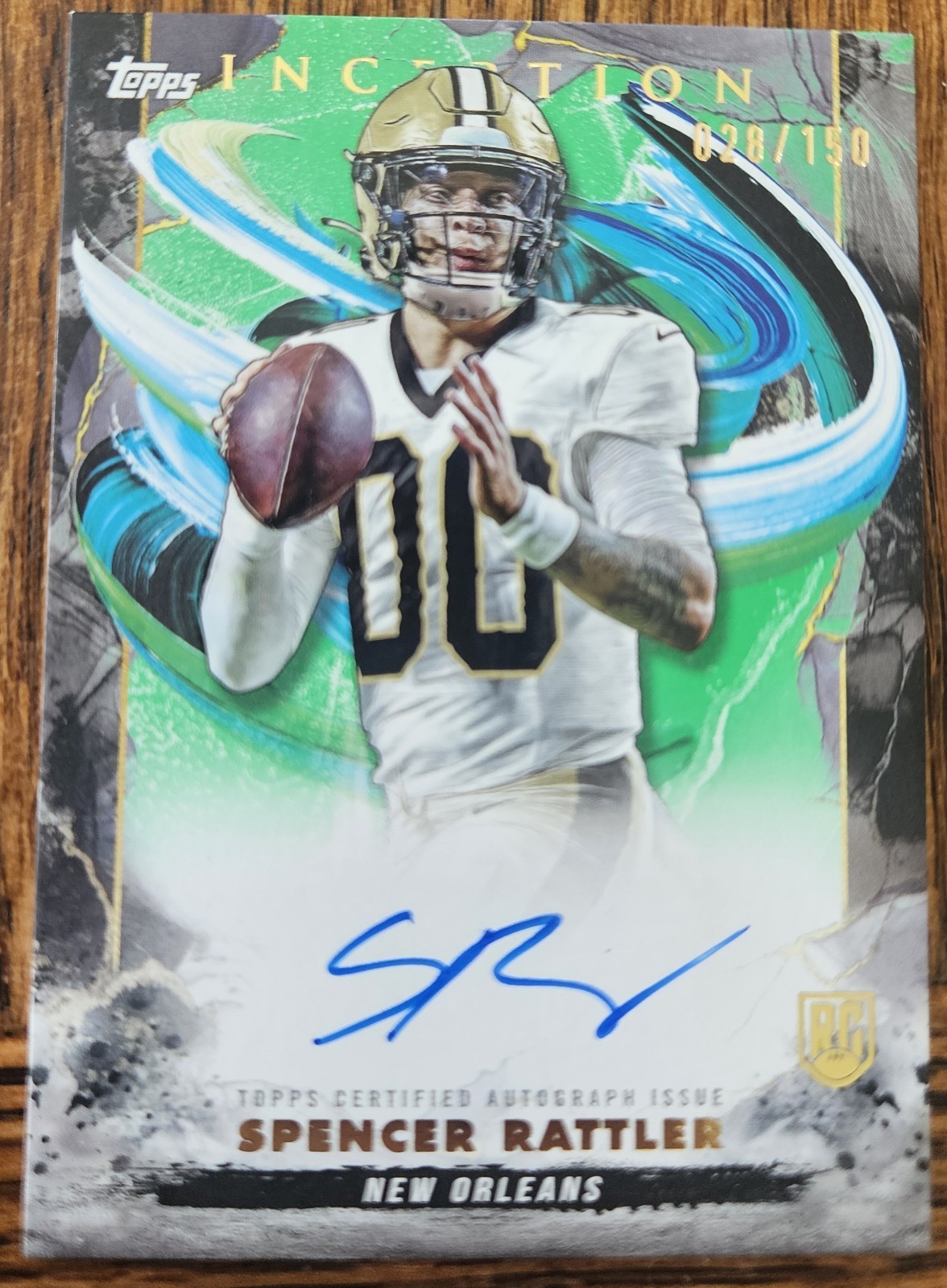 2024 Topps Inception - Rookie Autographs Spencer Rattler #RA-SR Green /150