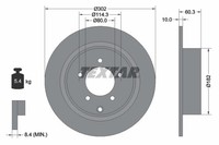2X Textar Bremsscheibe PRO 92177303 FüR Lancia Jeep Chrysler Peugeot Mitsubishi
