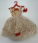 Vintage 1964 BARBIE ® LUNCH DATE #1600 Apple Print Dress W/heels&hanger