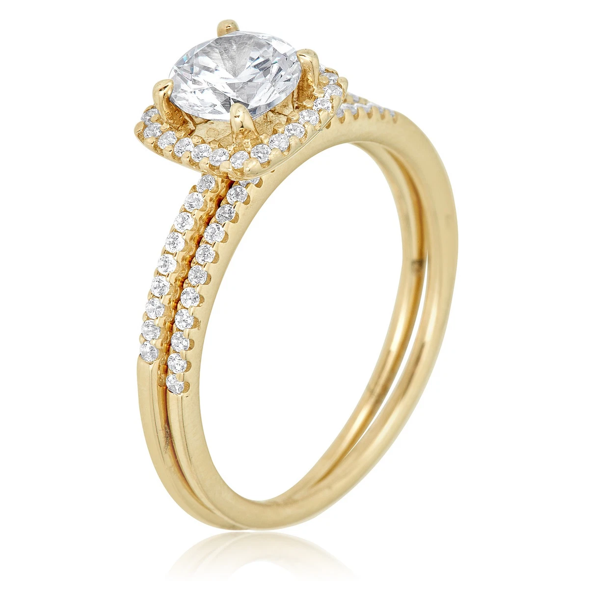 Cubic Zirconia Yellow Gold 10k Engagement & Wedding Jewelry for
