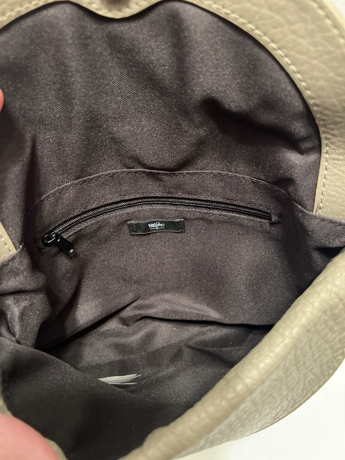 Mossimo Toupe Faux Leather Crossbody Bag Fold-over Flap With Studded Pulls NWOT