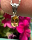 Ross Simons 925 Italy Sterling Box Chain 18" Necklace w. Oval Citrine — photo 2